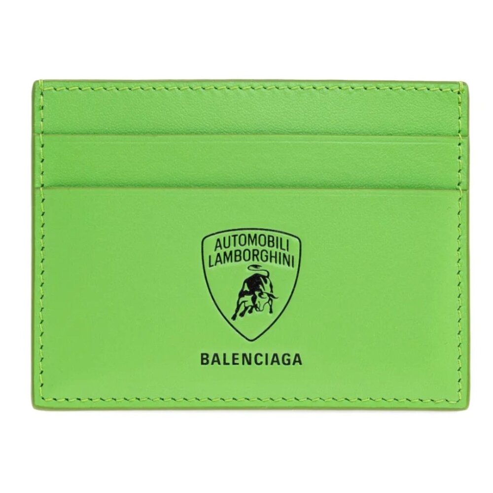 Balenciaga x Automobili Lamborghini Leather Card Holder in Green